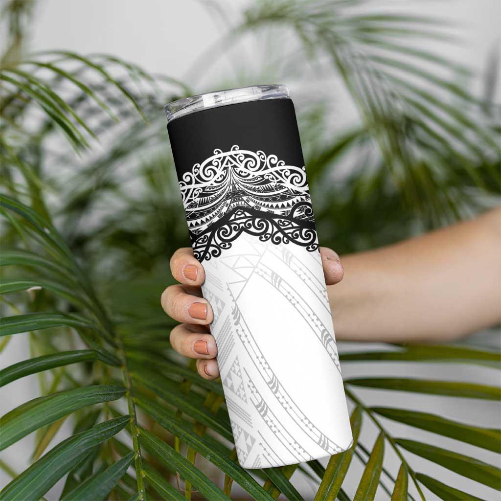 New Zealand Koru Fern Custom Skinny Tumbler Simple Taniko Motif