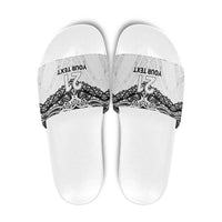 New Zealand Koru Fern Custom Slide Sandals Simple Taniko Motif - Polynesian Pride