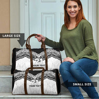 New Zealand Koru Fern Custom Travel Bag Simple Taniko Motif - Polynesian Pride