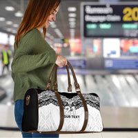 New Zealand Koru Fern Custom Travel Bag Simple Taniko Motif - Polynesian Pride