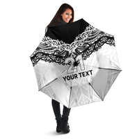 New Zealand Koru Fern Custom Umbrella Simple Taniko Motif - Polynesian Pride