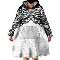 New Zealand Koru Fern Custom Wearable Blanket Hoodie Simple Taniko Motif