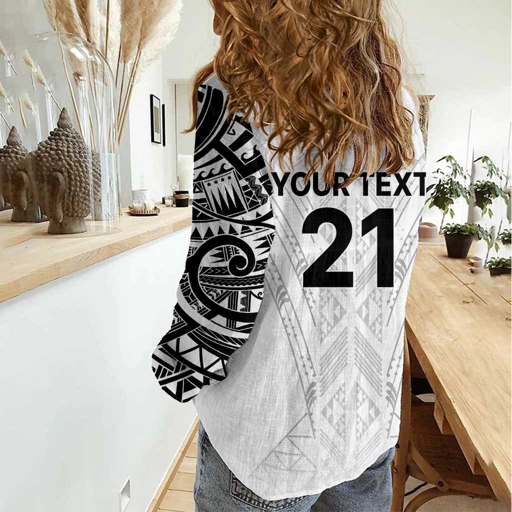 New Zealand Koru Fern Custom Women Casual Shirt Simple Taniko Motif