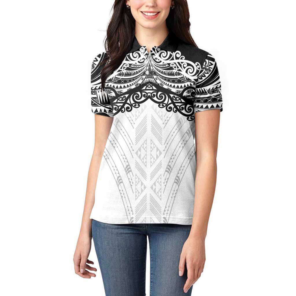 New Zealand Koru Fern Custom Women Polo Shirt Simple Taniko Motif