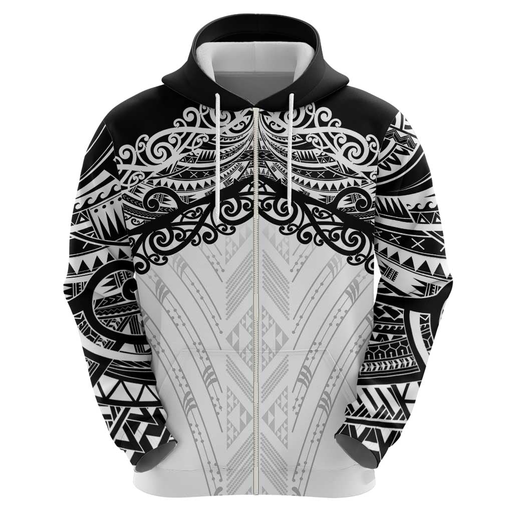 New Zealand Koru Fern Custom Zip Hoodie Simple Taniko Motif