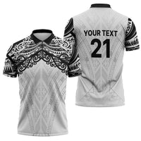 New Zealand Koru Fern Custom Zipper Polo Shirt Simple Taniko Motif - Polynesian Pride