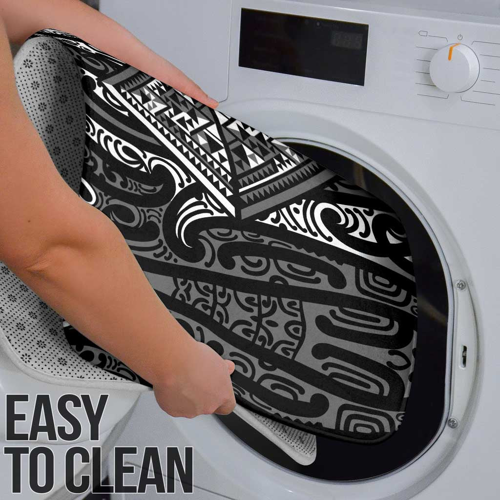 New Zealand Maori Taniko Bathroom Set Black Kowhaiwhai Puhoro - Polynesian Pride