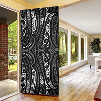 New Zealand Maori Taniko Door Cover Black Kowhaiwhai Puhoro - Polynesian Pride