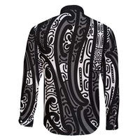 New Zealand Maori Taniko Family Matching Long Sleeve Bodycon Dress and Hawaiian Shirt Black Kowhaiwhai Puhoro