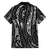 New Zealand Maori Taniko Family Matching Off Shoulder Maxi Dress and Hawaiian Shirt Black Kowhaiwhai Puhoro