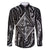 New Zealand Maori Taniko Family Matching Off Shoulder Maxi Dress and Hawaiian Shirt Black Kowhaiwhai Puhoro