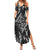 New Zealand Maori Taniko Family Matching Summer Maxi Dress and Hawaiian Shirt Black Kowhaiwhai Puhoro
