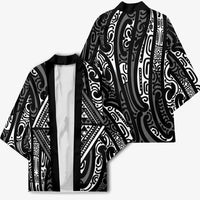 New Zealand Maori Taniko Kimono Black Kowhaiwhai Puhoro - Polynesian Pride