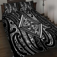 New Zealand Maori Taniko Quilt Bed Set Black Kowhaiwhai Puhoro