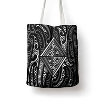 New Zealand Maori Taniko Tote Bag Black Kowhaiwhai Puhoro - Polynesian Pride