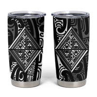 New Zealand Maori Taniko Tumbler Cup Black Kowhaiwhai Puhoro
