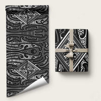 New Zealand Maori Taniko Wrapping Paper Black Kowhaiwhai Puhoro - Polynesian Pride