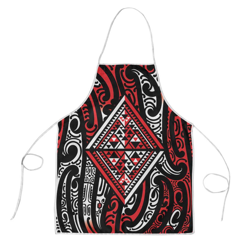 New Zealand Maori Taniko Apron Red Kowhaiwhai Puhoro - Polynesian Pride