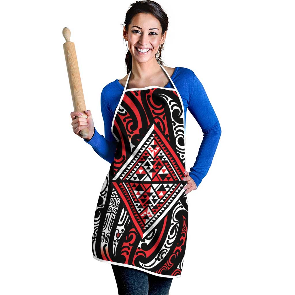 New Zealand Maori Taniko Apron Red Kowhaiwhai Puhoro - Polynesian Pride