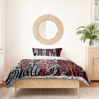 New Zealand Maori Taniko Bedding Set Red Kowhaiwhai Puhoro