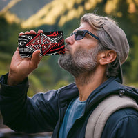 New Zealand Maori Taniko 4 in 1 Can Cooler Tumbler Red Kowhaiwhai Puhoro