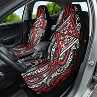 New Zealand Maori Taniko Car Seat Cover Red Kowhaiwhai Puhoro