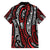 New Zealand Maori Taniko Family Matching Off Shoulder Maxi Dress and Hawaiian Shirt Red Kowhaiwhai Puhoro