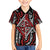 New Zealand Maori Taniko Family Matching Off Shoulder Maxi Dress and Hawaiian Shirt Red Kowhaiwhai Puhoro