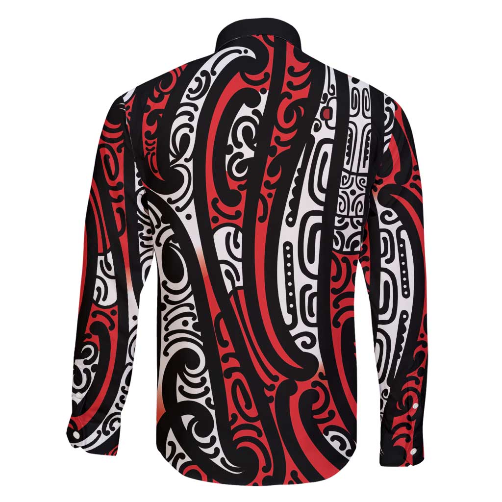 New Zealand Maori Taniko Family Matching Short Sleeve Bodycon Dress and Hawaiian Shirt Red Kowhaiwhai Puhoro