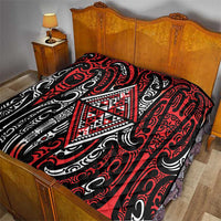New Zealand Maori Taniko Quilt Red Kowhaiwhai Puhoro