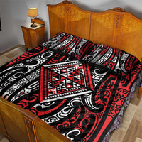 New Zealand Maori Taniko Quilt Bed Set Red Kowhaiwhai Puhoro