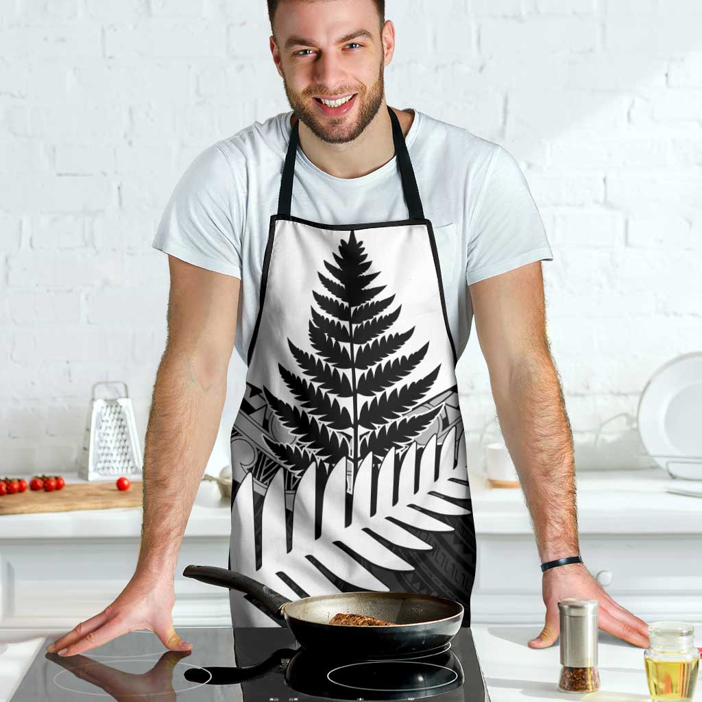 New Zealand Silver Fern Apron Maori Koru Mixed Taniko Pattern - Polynesian Pride