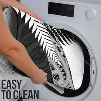 New Zealand Silver Fern Bathroom Set Maori Koru Mixed Taniko Pattern - Polynesian Pride