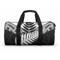New Zealand Silver Fern Duffle Bag Maori Koru Mixed Taniko Pattern LT9 One size White - Polynesian Pride