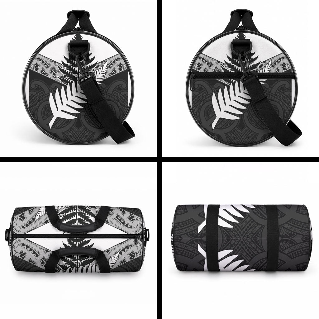 New Zealand Silver Fern Duffle Bag Maori Koru Mixed Taniko Pattern LT9 - Polynesian Pride