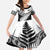 New Zealand Silver Fern Family Matching Off Shoulder Maxi Dress and Hawaiian Shirt Maori Koru Mixed Taniko Pattern