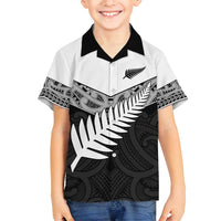 New Zealand Silver Fern Family Matching Puletasi and Hawaiian Shirt Maori Koru Mixed Taniko Pattern