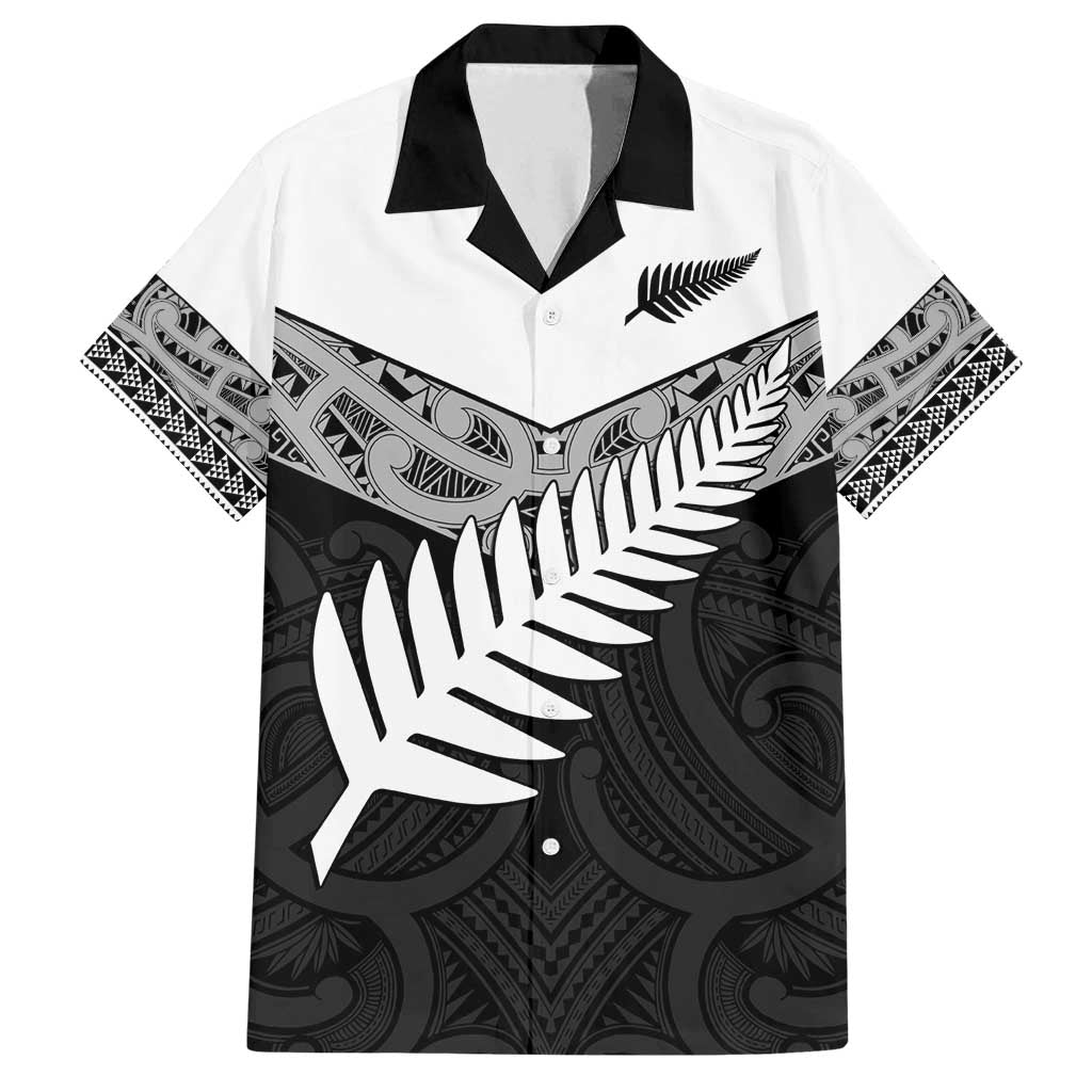 New Zealand Silver Fern Family Matching Tank Maxi Dress and Hawaiian Shirt Maori Koru Mixed Taniko Pattern
