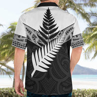 New Zealand Silver Fern Hawaiian Shirt Maori Koru Mixed Taniko Pattern