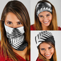 New Zealand Silver Fern Neck Gaiter Maori Koru Mixed Taniko Pattern - Polynesian Pride