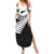 New Zealand Silver Fern Summer Maxi Dress Maori Koru Mixed Taniko Pattern