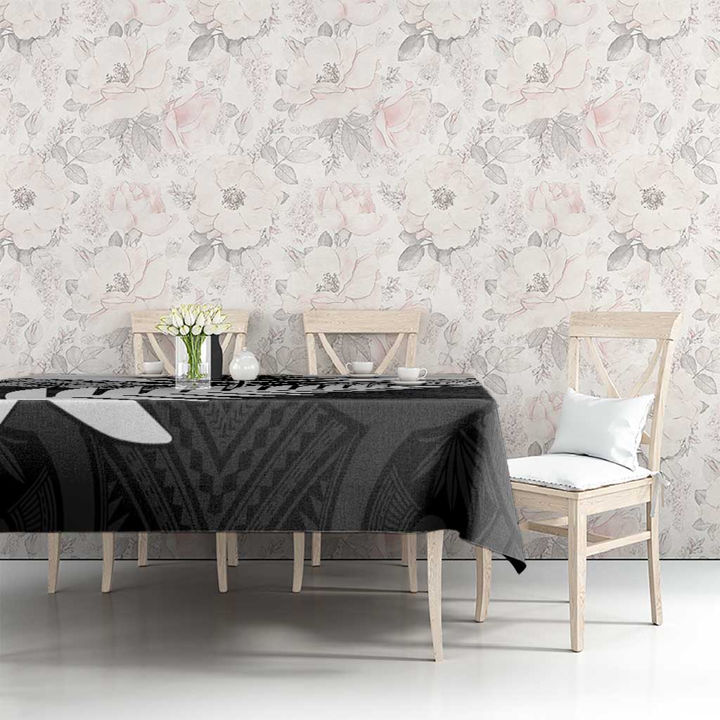 New Zealand Silver Fern Tablecloth Maori Koru Mixed Taniko Pattern