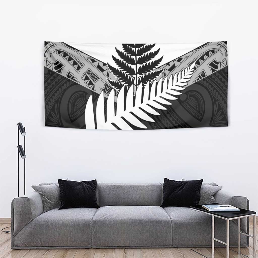 New Zealand Silver Fern Tapestry Maori Koru Mixed Taniko Pattern