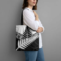 New Zealand Silver Fern Tote Bag Maori Koru Mixed Taniko Pattern - Polynesian Pride