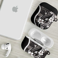 Samoa Siapo Tribal Pattern AirPods Case Black Polynesian Plumeria Tapa Motif LT9 - Polynesian Pride