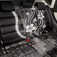 Samoa Siapo Tribal Pattern Back Car Seat Cover Black Polynesian Plumeria Tapa Motif