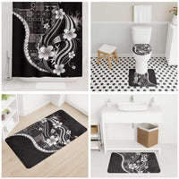 Samoa Siapo Tribal Pattern Bathroom Set Black Polynesian Plumeria Tapa Motif LT9 - Polynesian Pride