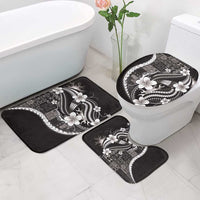 Samoa Siapo Tribal Pattern Bathroom Set Black Polynesian Plumeria Tapa Motif LT9 - Polynesian Pride