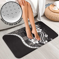 Samoa Siapo Tribal Pattern Bathroom Set Black Polynesian Plumeria Tapa Motif LT9 - Polynesian Pride