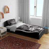 Samoa Siapo Tribal Pattern Bedding Set Black Polynesian Plumeria Tapa Motif LT9 - Polynesian Pride